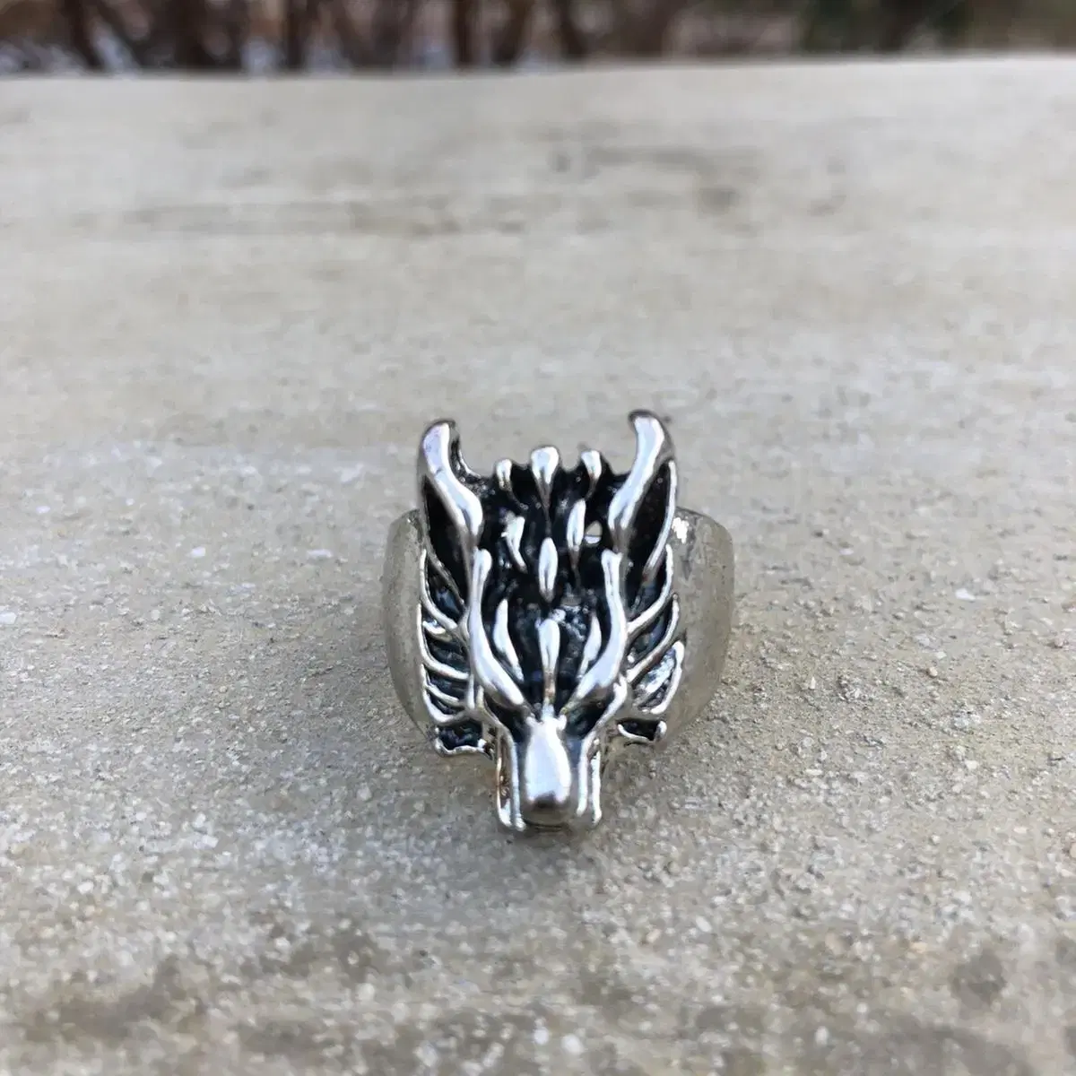 Vintage wolf cat ring