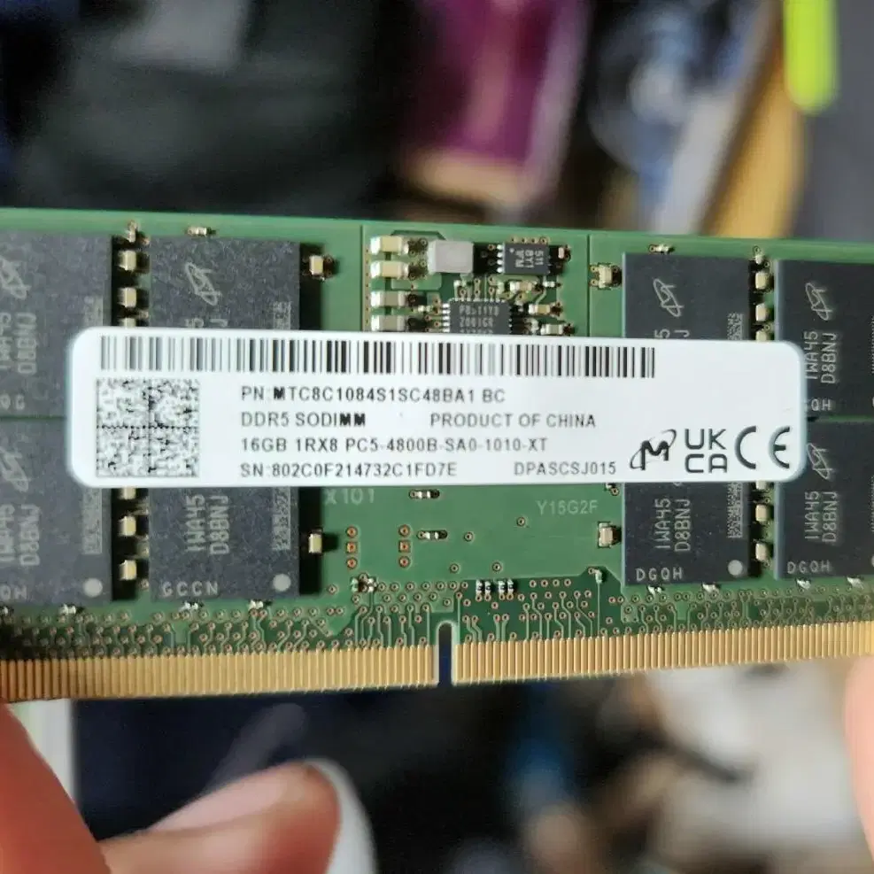 노트북용 마이크론 DDR5-4800 CL40 16GB