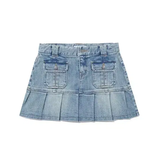 키르시 PLEATS DENIM MINI SKIRT 1SIZE LIGHT