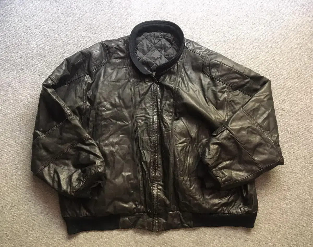 Leather and cowhide MA-1 aviation leather jacket