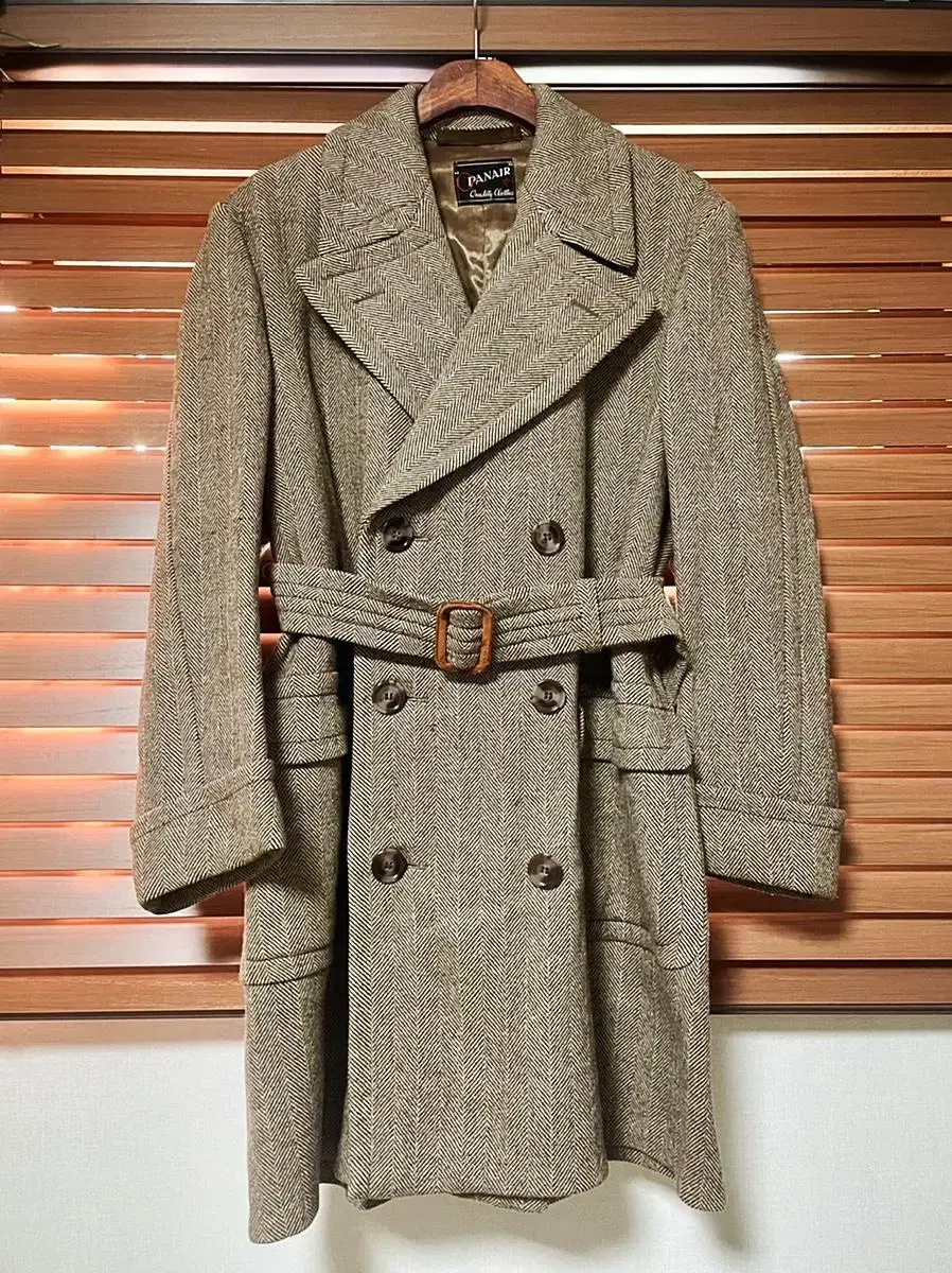 Reduced Price 1940s British Herringbone Wool Coat