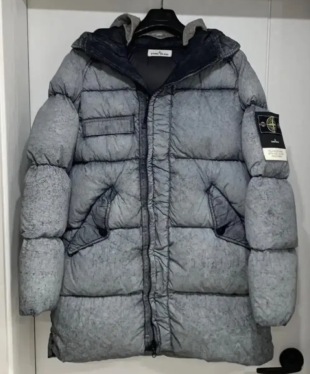 [L]Stone Island Tela Frost Long Padded Gray