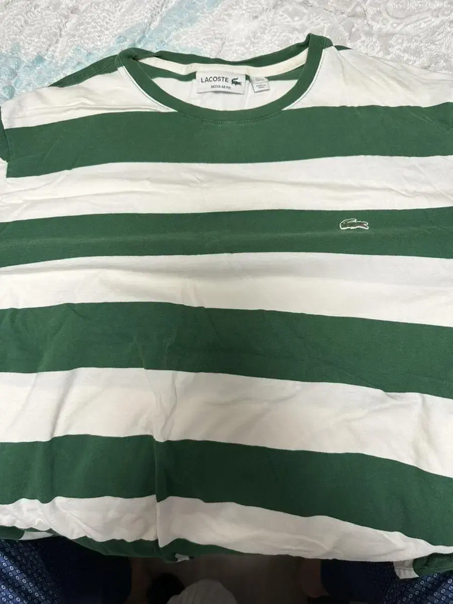 Lacoste Green Stripe Long Sleeve Tee XL