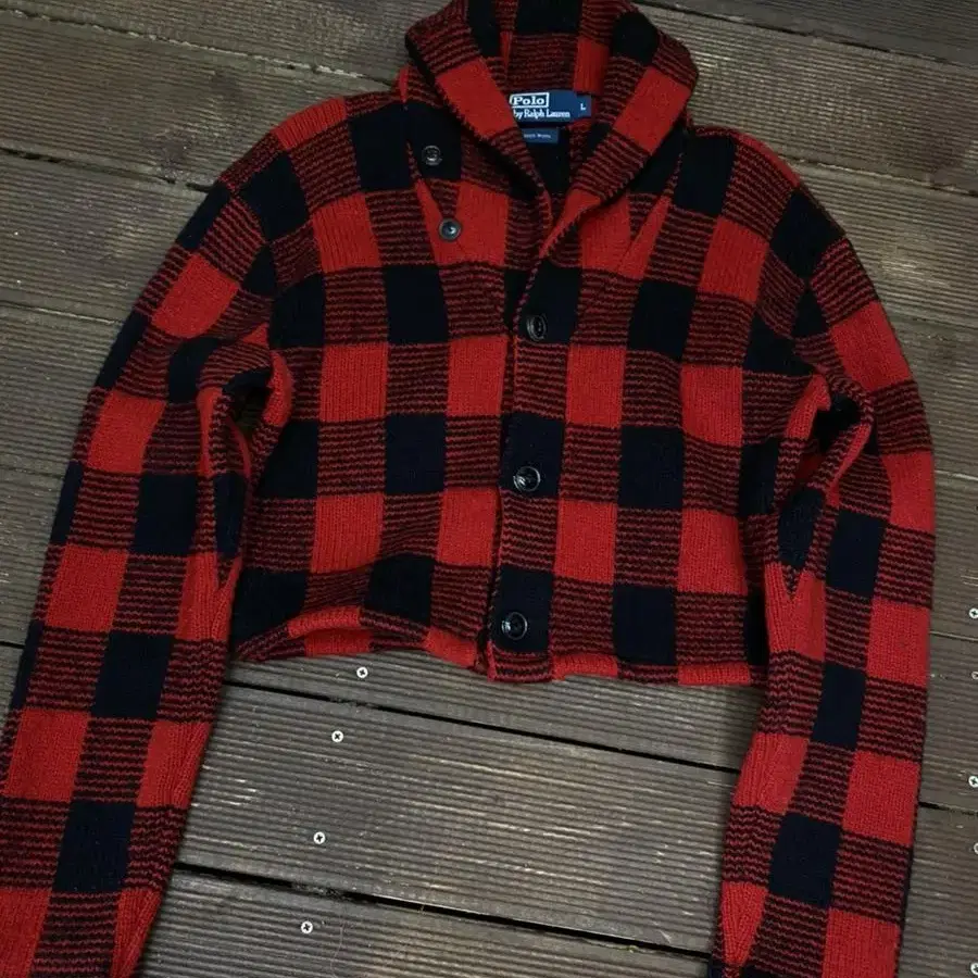 Polo check bolero cardigan