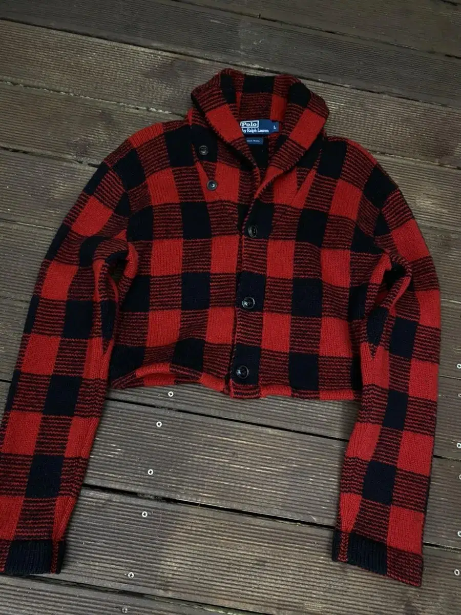 Polo check bolero cardigan