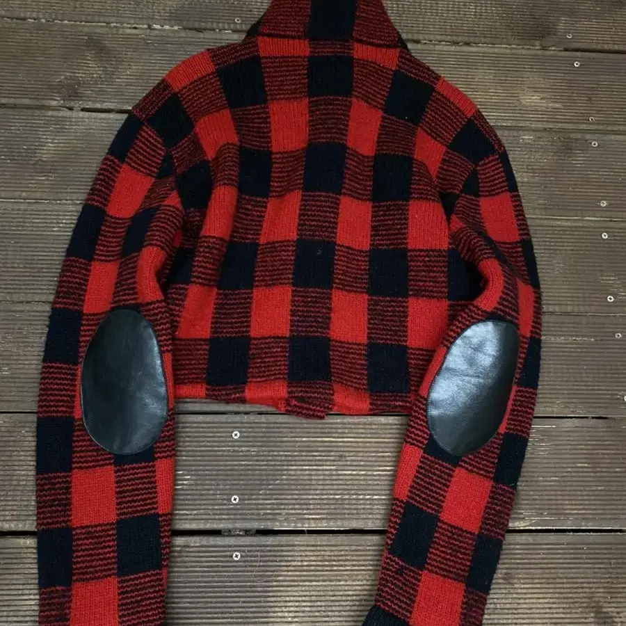 Polo check bolero cardigan