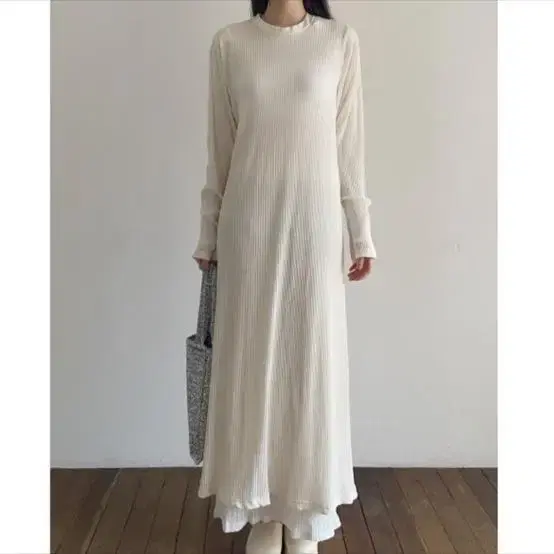 아델리오 플레인 롱드레스 크림 plain long dress