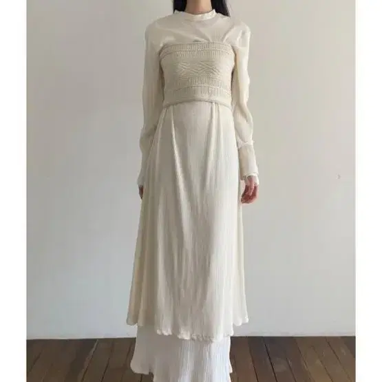 아델리오 플레인 롱드레스 크림 plain long dress