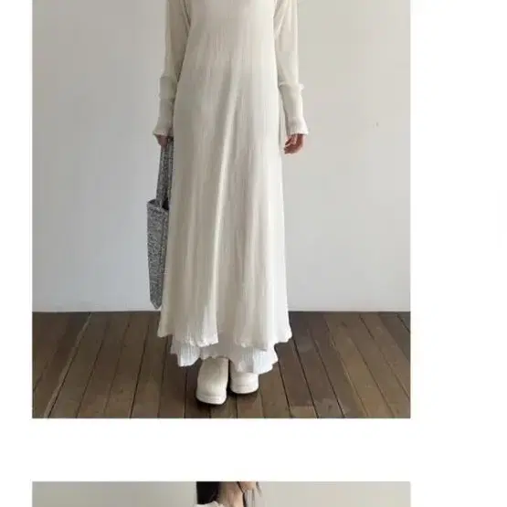 아델리오 플레인 롱드레스 크림 plain long dress