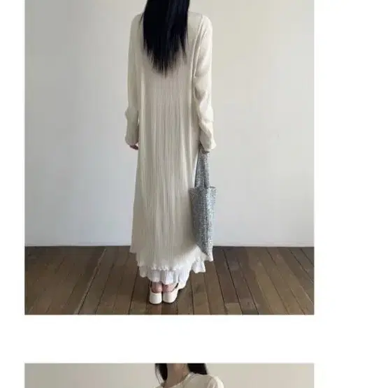 아델리오 플레인 롱드레스 크림 plain long dress