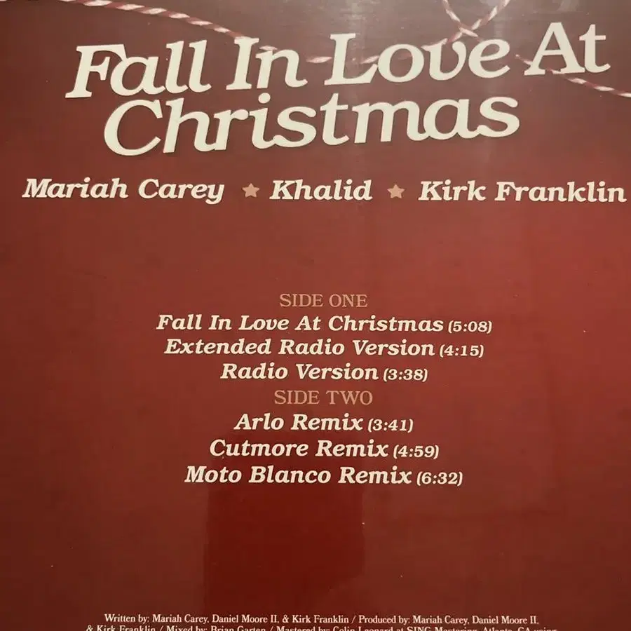 머라이어캐리 Fall In Love At Christmas LP 앨범