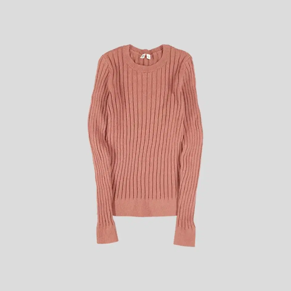 UNIQLOU Deep pink ribbed wool100 round neck knit SIZE WOMENS X