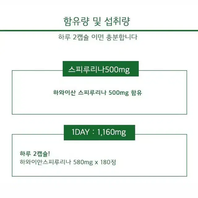 피부건강 하와이안 스피루리나 580mg X 180정