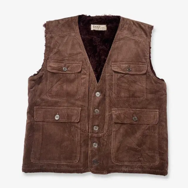 1990s cords fur hunting vest