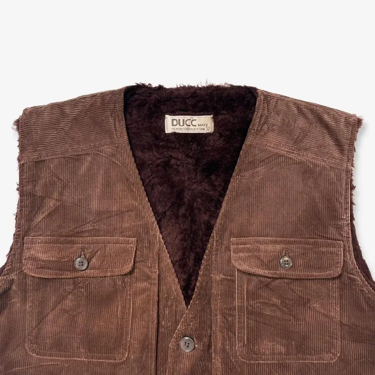 1990s cords fur hunting vest