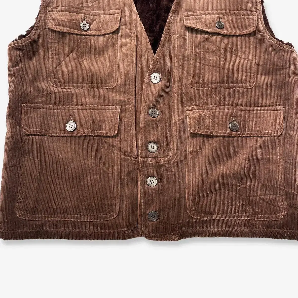 1990s cords fur hunting vest