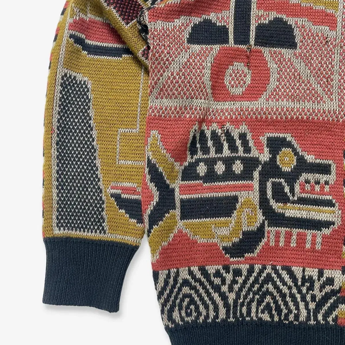 80s aztec animal pattern knit