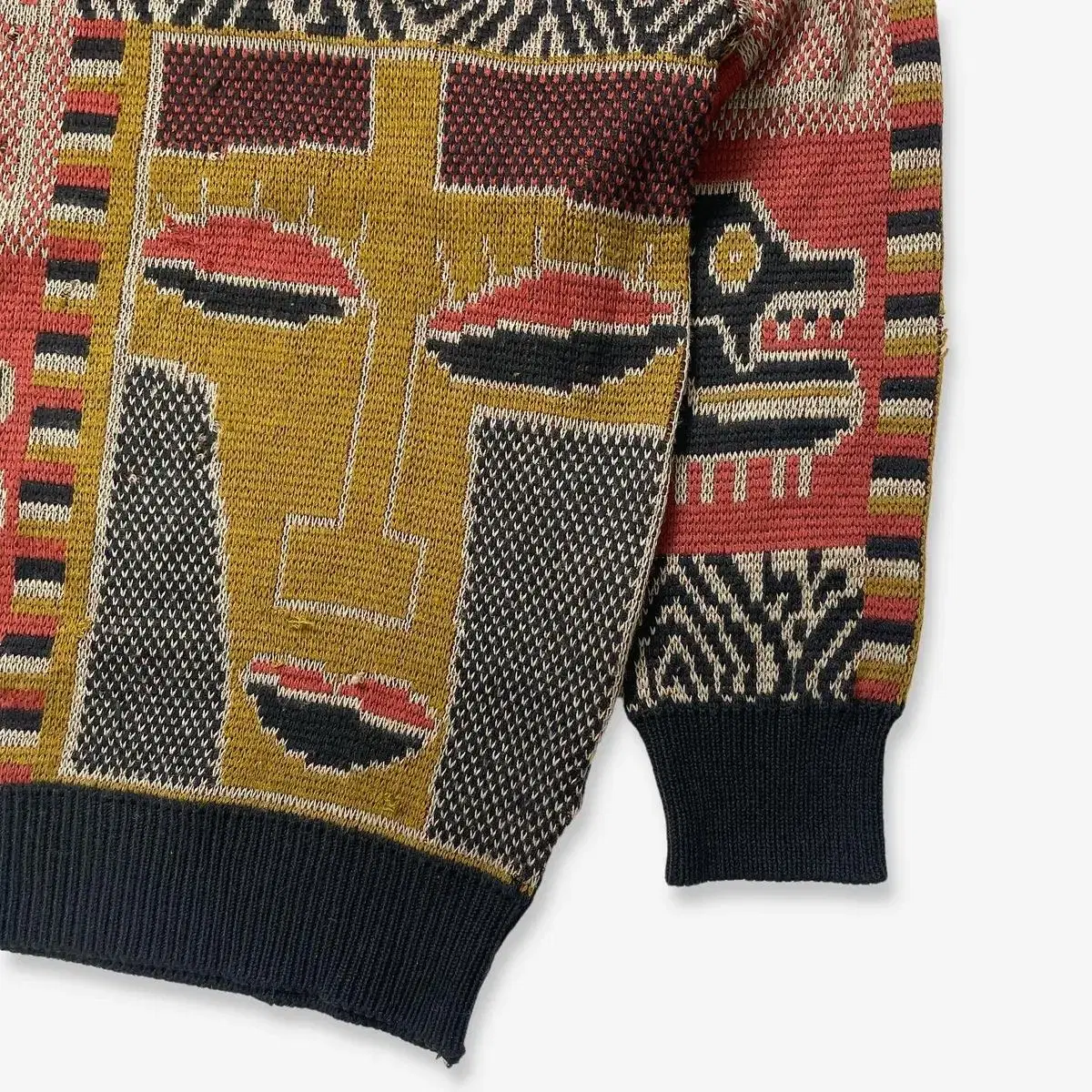 80s aztec animal pattern knit