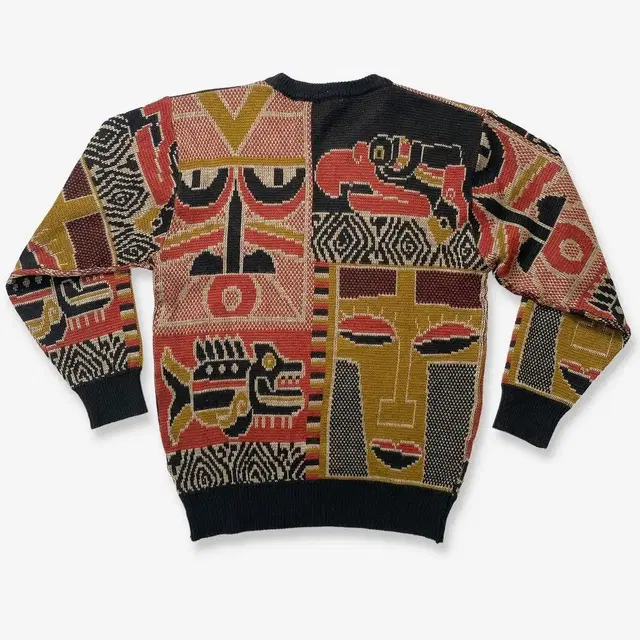 80s aztec animal pattern knit