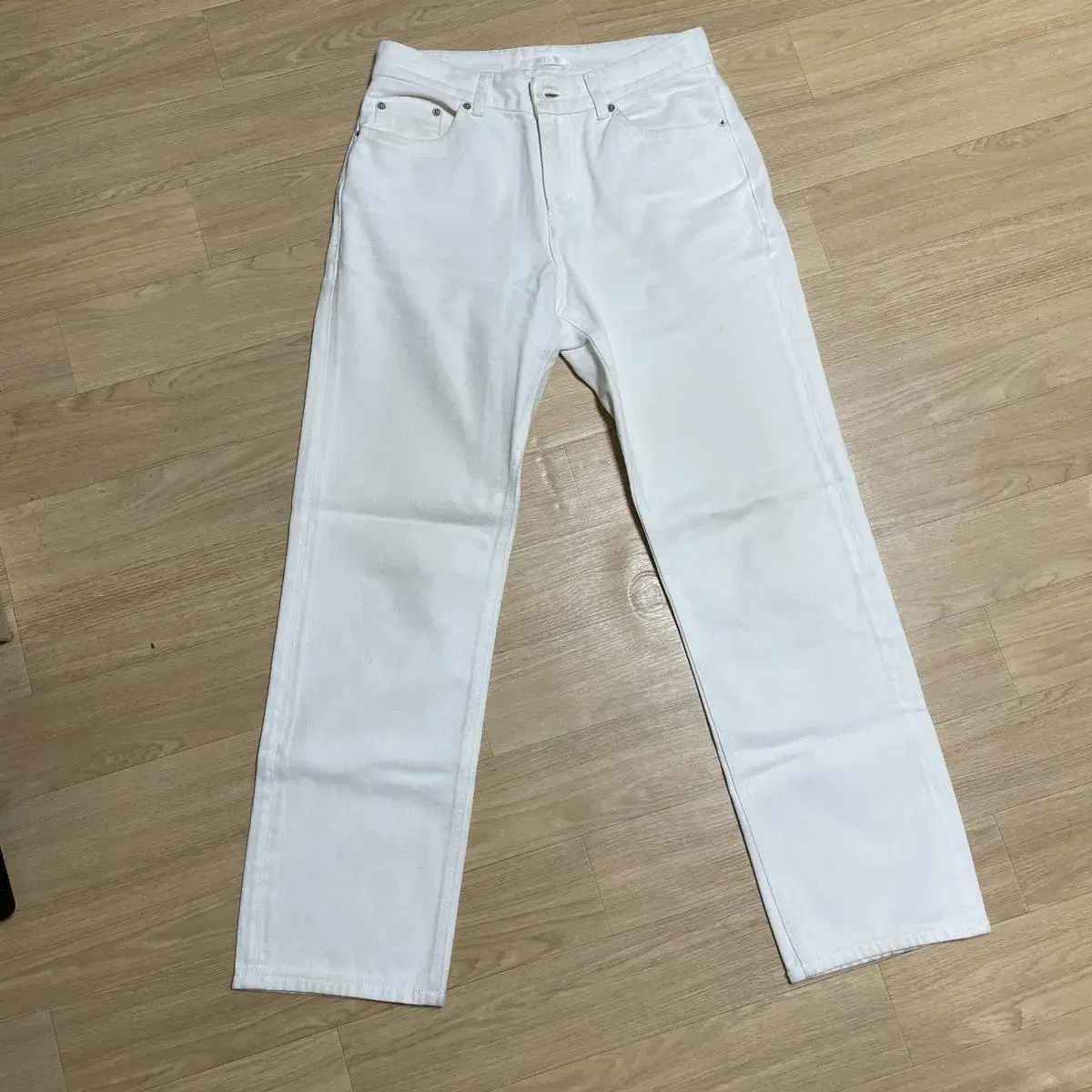 리트 wide jeans washed white