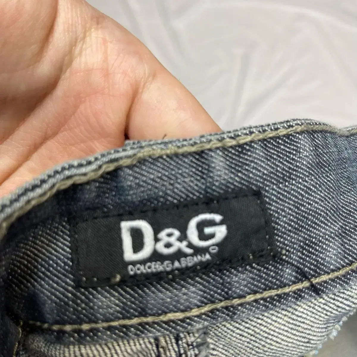 돌체앤가바나 D&G 백자수로고 워싱데님진 32