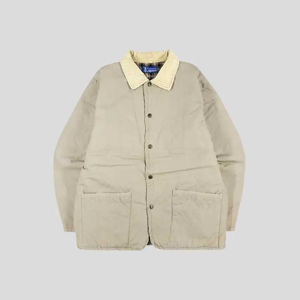 LAPINE Beige ivory sidebutton quilted amechaji corduroy car