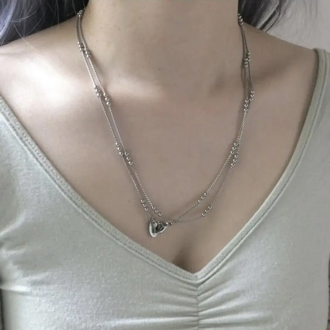 [새제품] 코지나잇 heart layered necklace