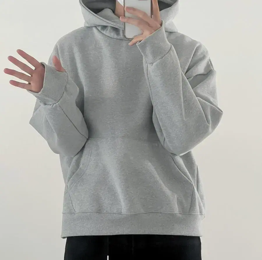 [새상품] Gray 남녀공용 워머 후드 티 warmer hood T