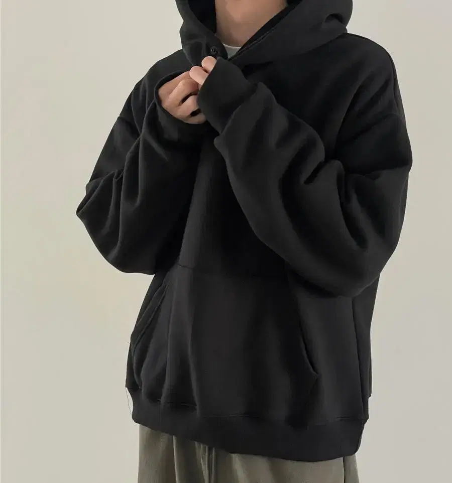 [새상품] Black 남녀공용 워머 후드 티 warmer hood T