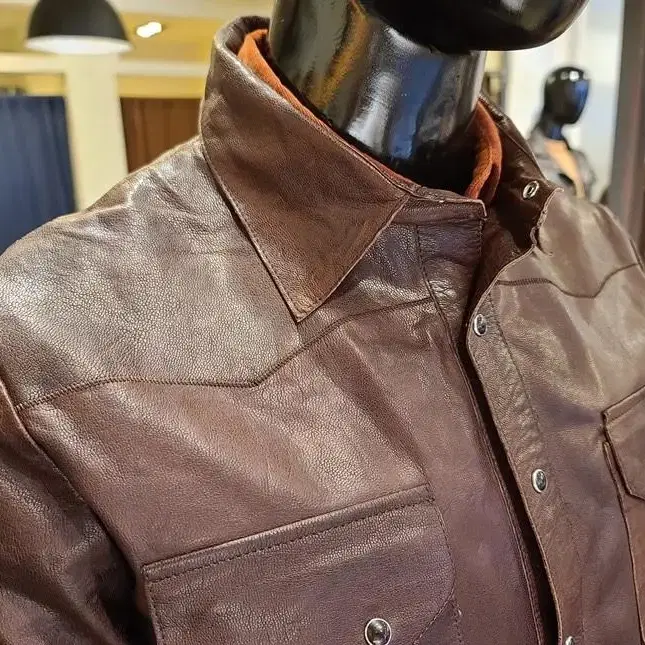 [새제품] 정품 빠니깔레 LEATHER 트러커 가죽셔츠 F-NLJP03