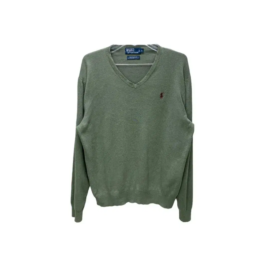 Men's Polo Ralph Lauren Cotton V-neck Knit Khaki L