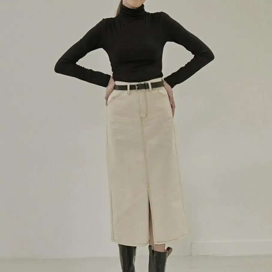 쏘이르 H LINE DENIM SKIRT(에이티 라인 데님 스커트)