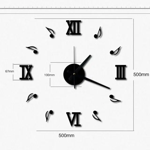 NEW 악보 모양 벽시계 인테리어 장식 걸이 스티커 선물 모던 하우스