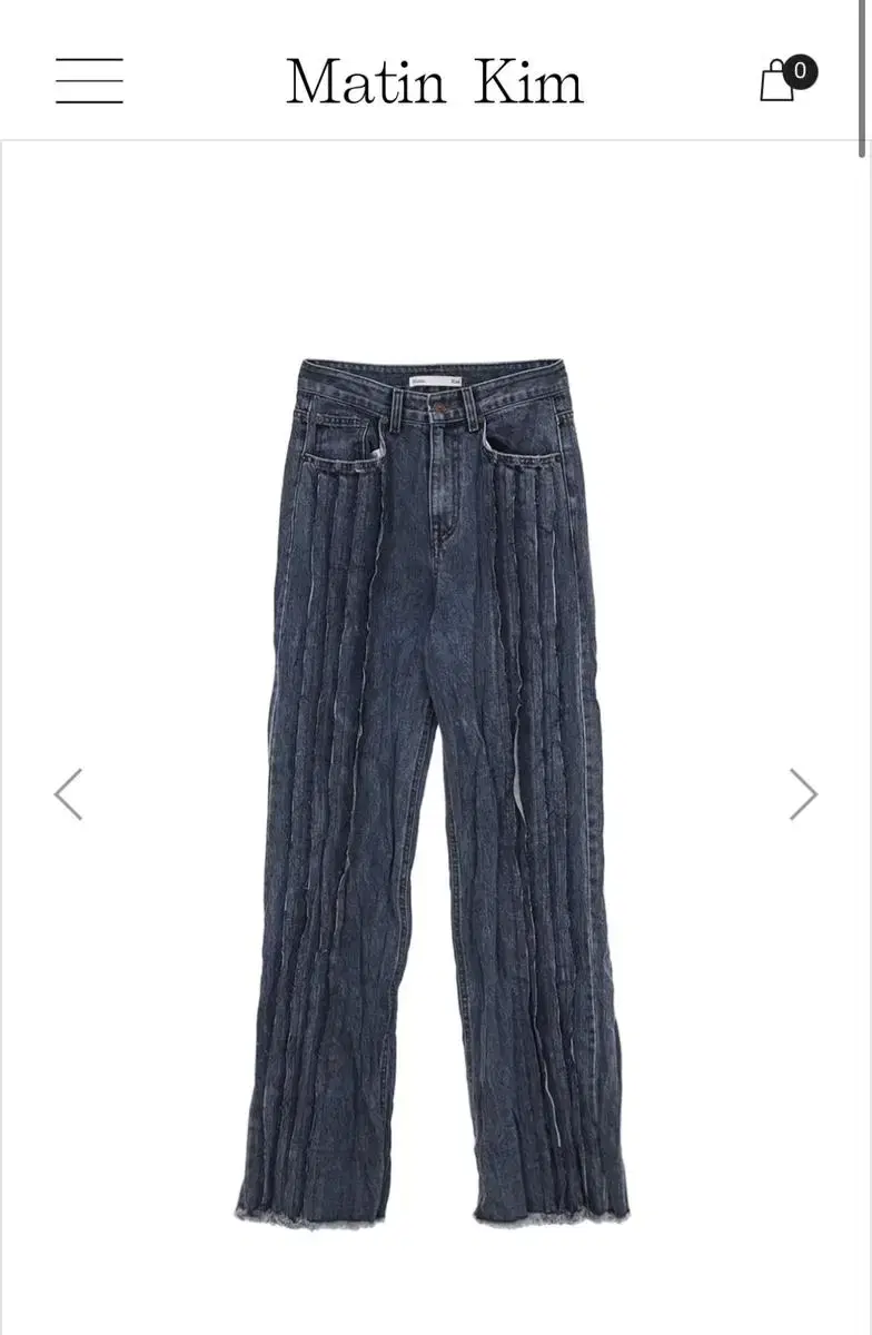 마뗑킴 matinkim CRINKLE DENIM PANTS IN BLUE