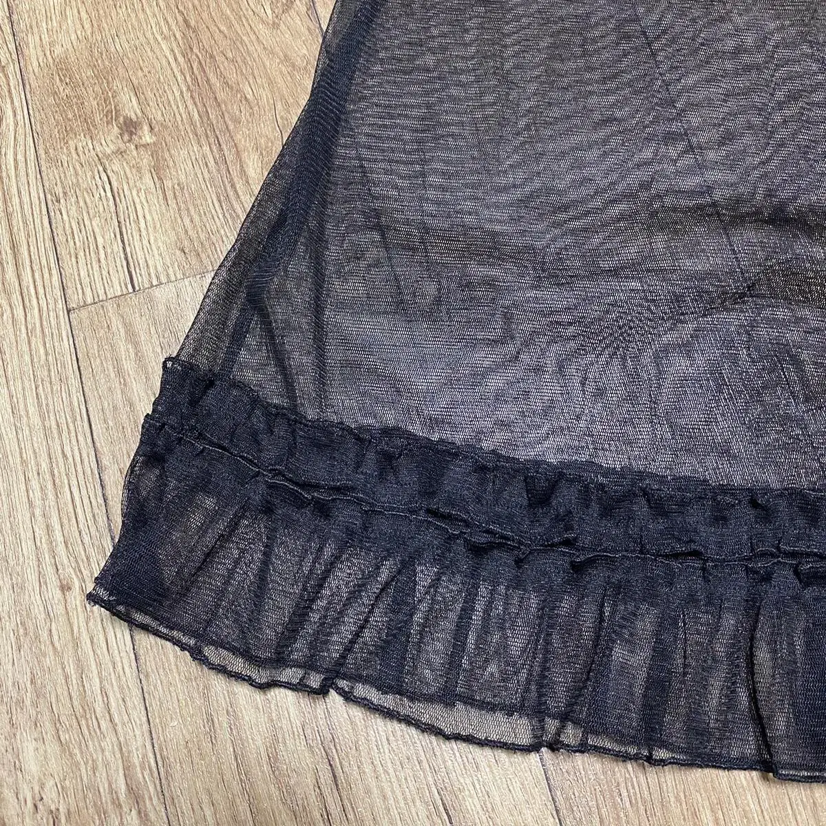 vintage black frill layered sleeveless