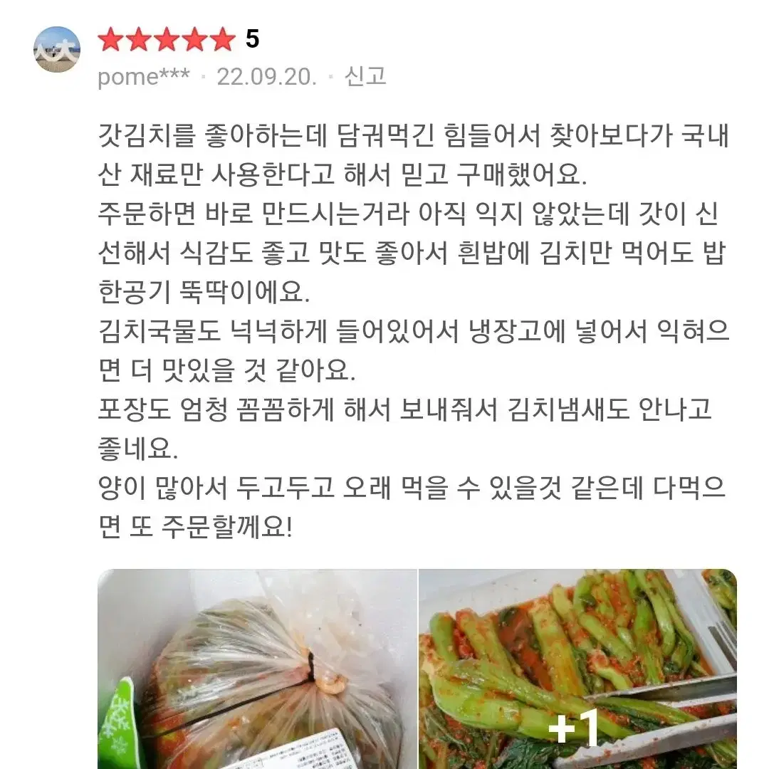 여수 돌산 갓김치 3kg 당일제조 무료배송 전재료 국산