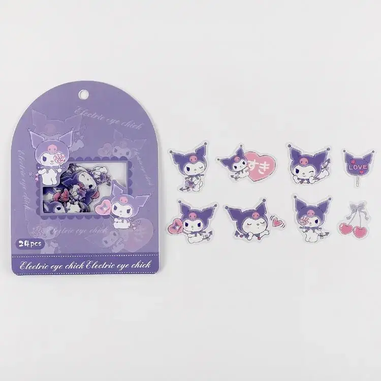 Kuromi sticker / Cinnamoroll sticker / 24 sticker pack clear pieces