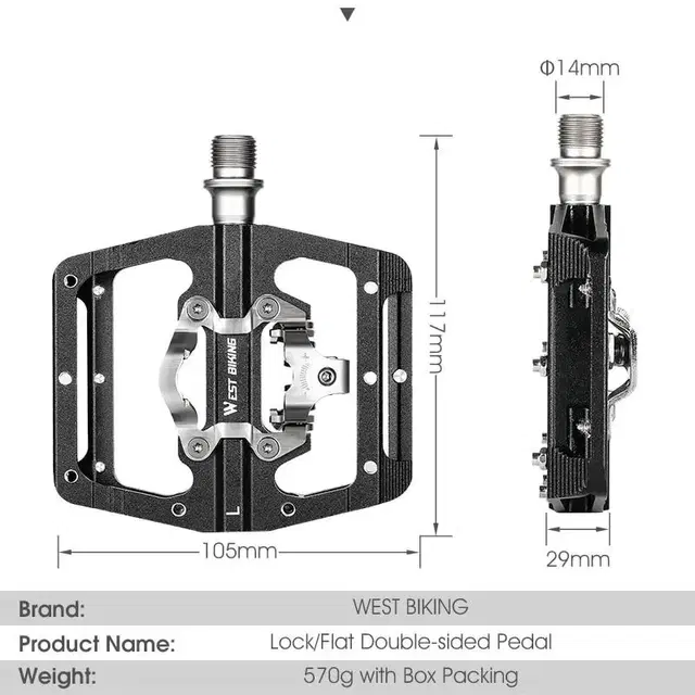 웨스트바이킹 MTB 평페달 겸용 클릿페달 YP2084