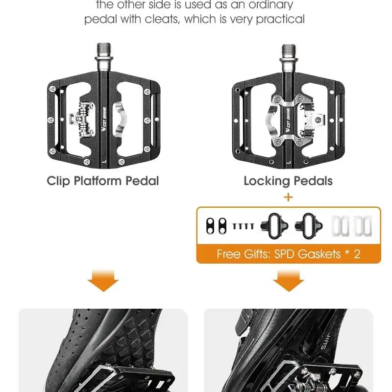 웨스트바이킹 MTB 평페달 겸용 클릿페달 YP2084