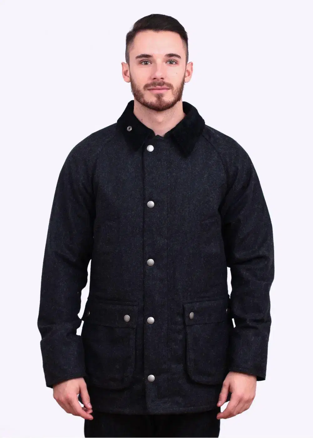 Barbour Slim (SL) Vidale Herringbone Navy 34