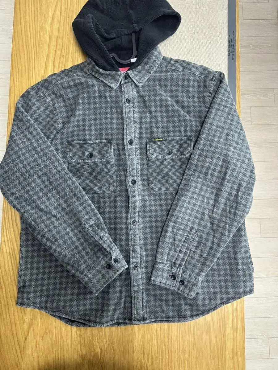 直売公式Houndstooth Flannel Hooded Shirt 赤 M トップス