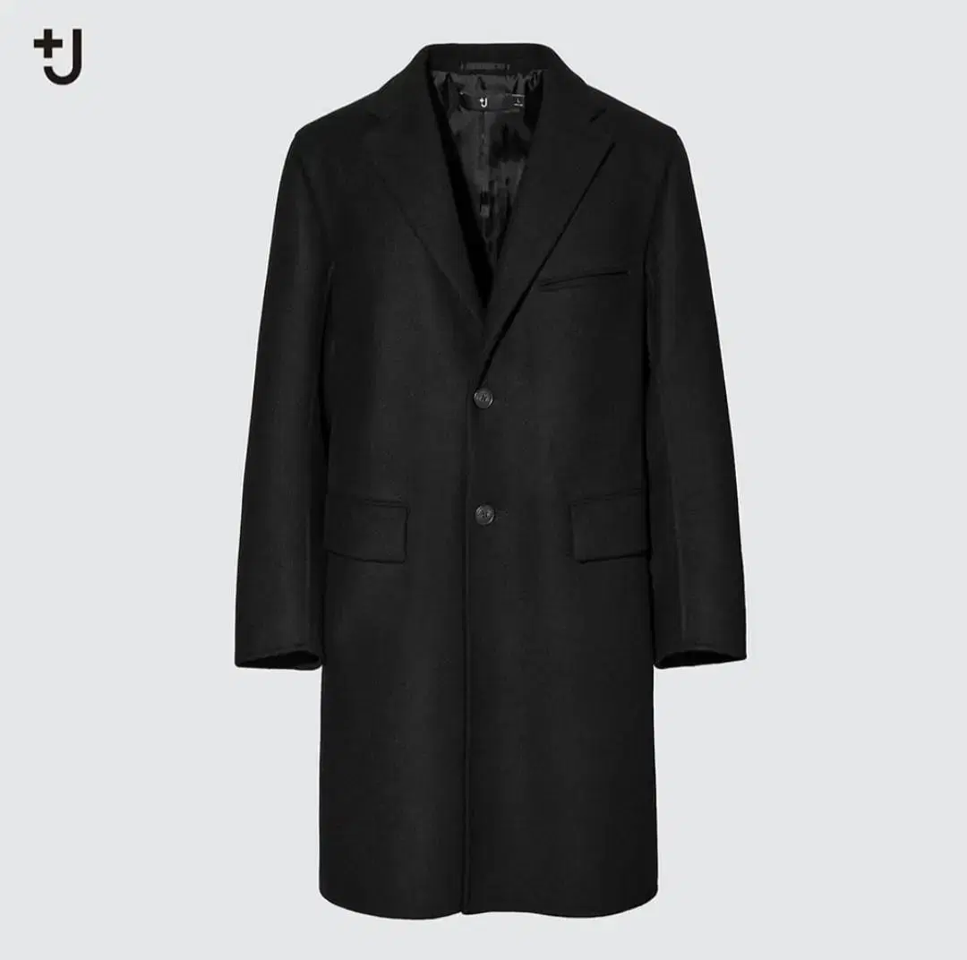 Uniqlo Men's +J Wool blend Chesterfield coat size M black unsealed