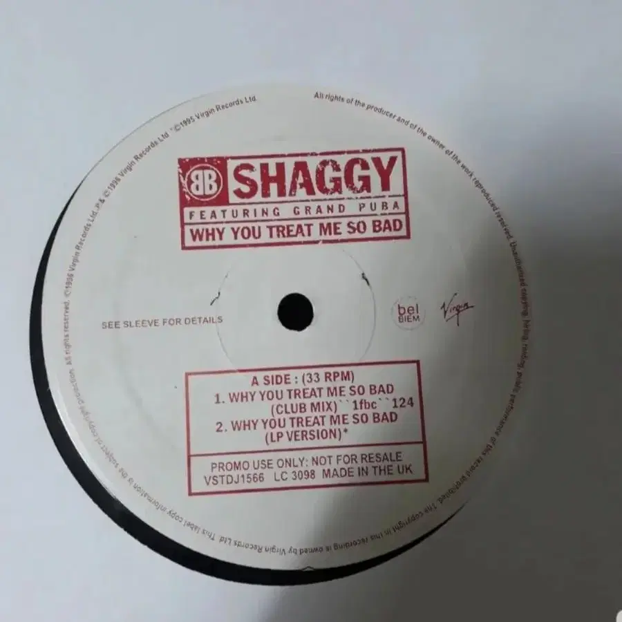 흑인음악 힙합 Shaggy 12인치싱글 바이닐 엘피 lp