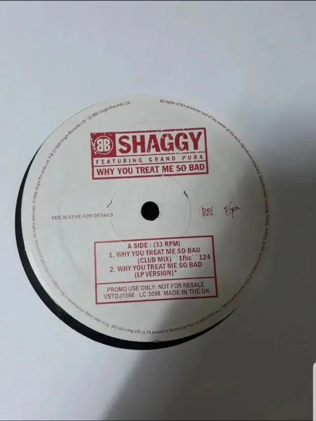 흑인음악 힙합 Shaggy 12인치싱글 바이닐 엘피 lp