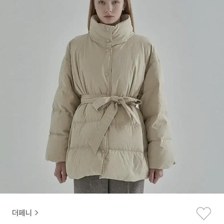 더페니 벨트 패딩 M 베이지