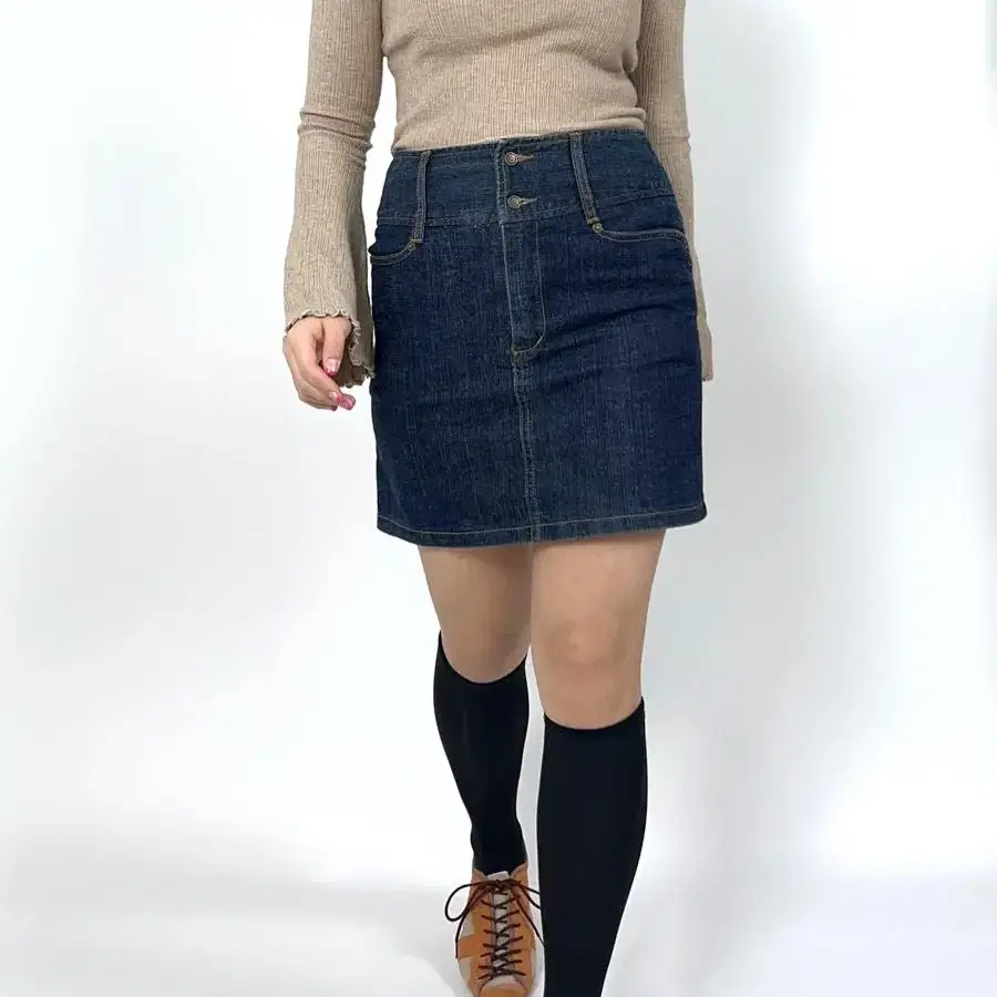 seven zing denim skirt