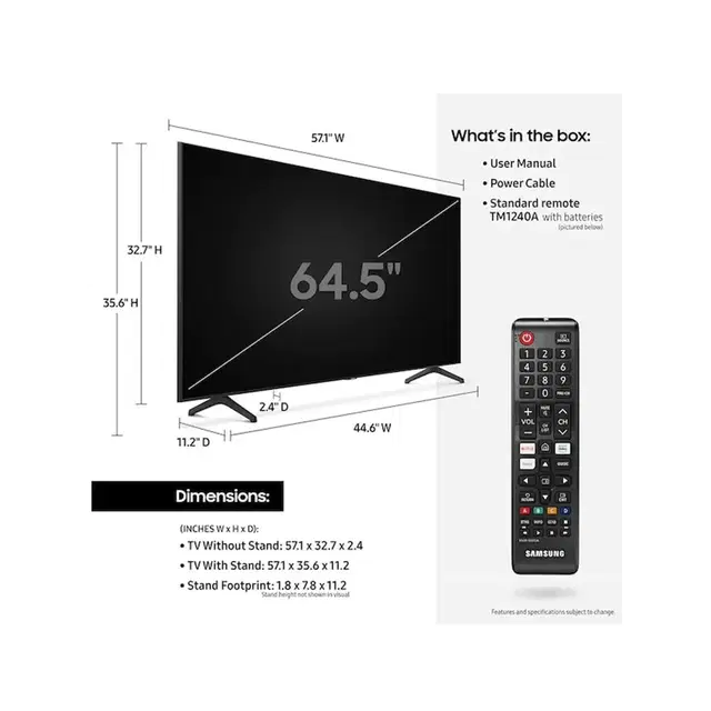 삼성 65TU7000 65인치(165cm) 4K UHD 스마트 TV