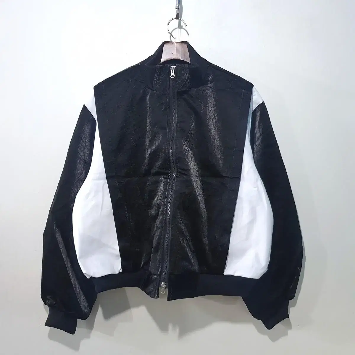 FWNew) Cracked Leather Varsity Jumper 2color