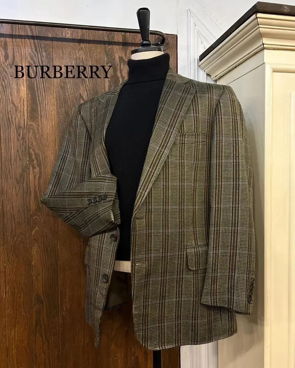 Genuine Burberry Khaki Check Overstuffed Jacket