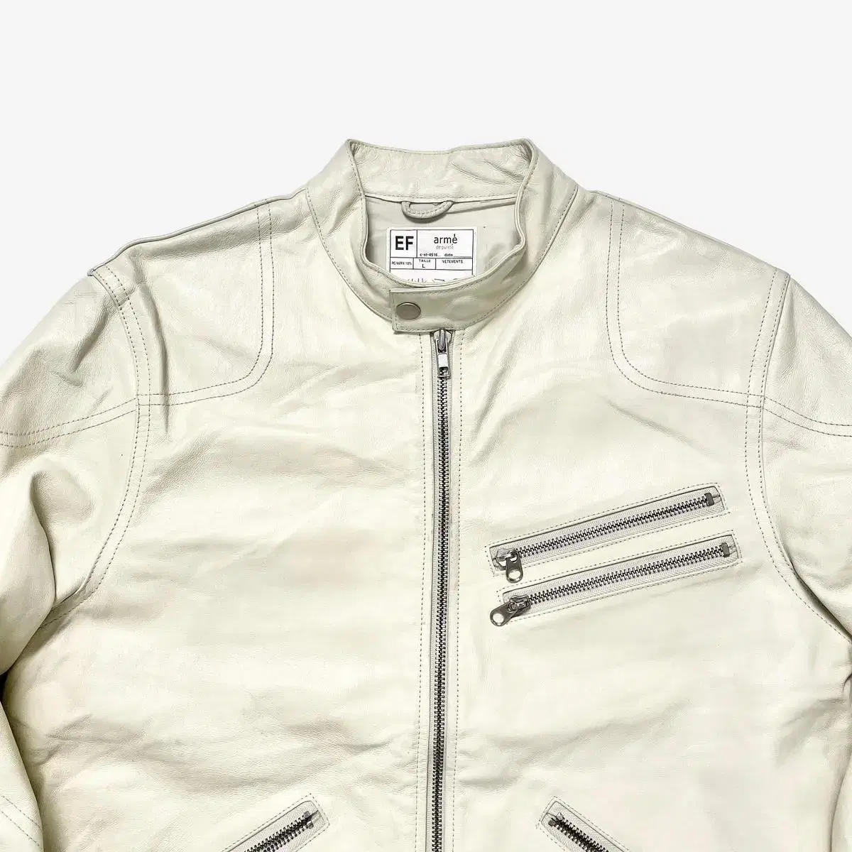 pig skin Chalk Single rider jacket